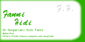 fanni hidi business card